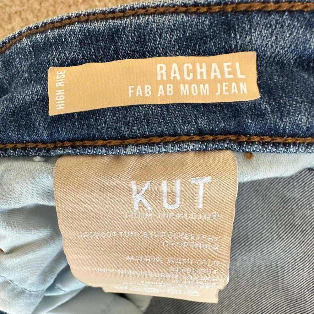 Kut from the Kloth Distressed Blue Ankle Fab Ab Mom Jean 6 8 - Picture 4 of 4